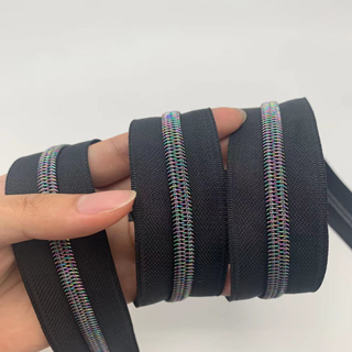 Iridescent Gunmetal Zipper Tape - Retail