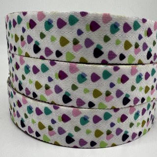 1" Rainbow Raindrops Seatbelt Webbing - Retail
