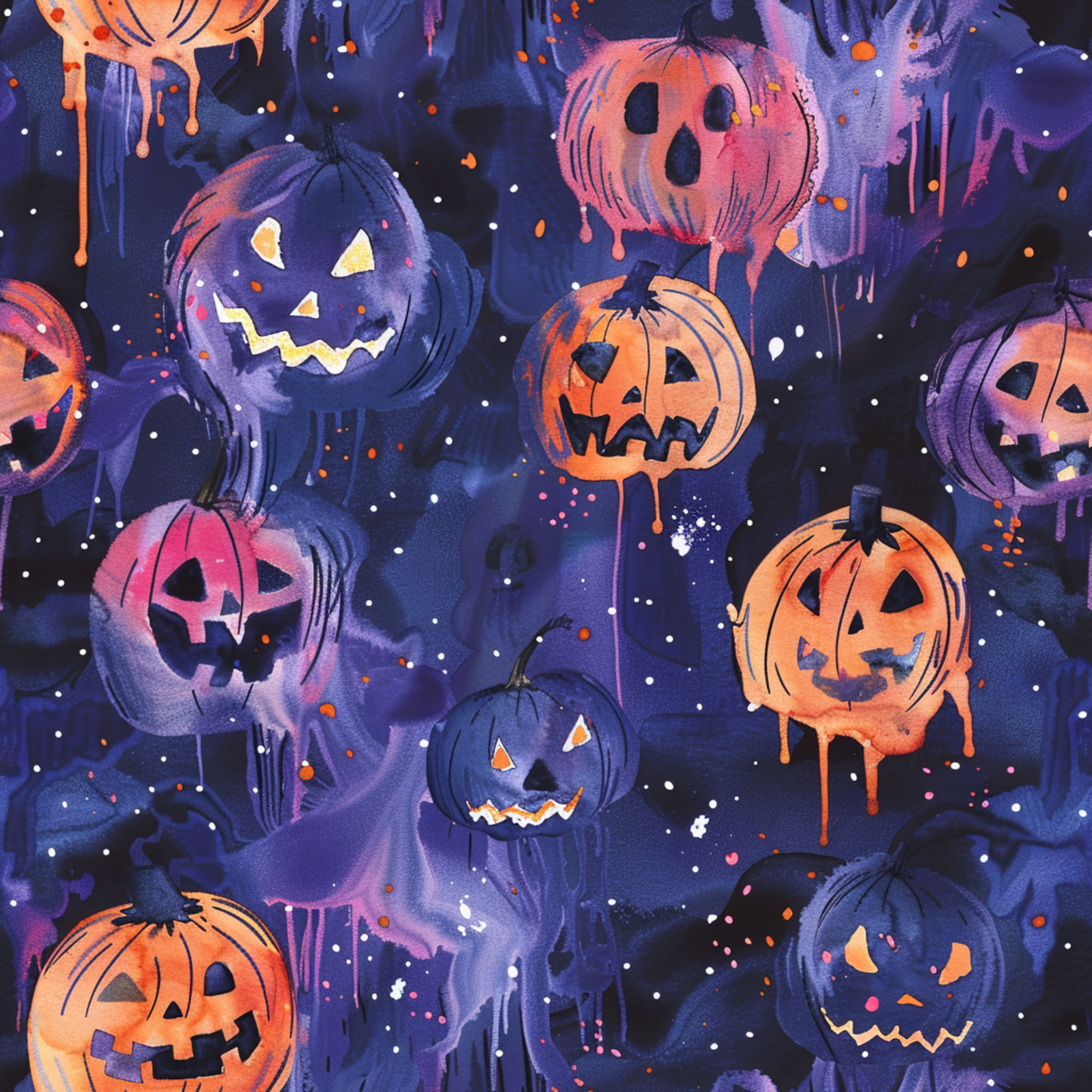 Neon Graffiti Pumpkins - Preorder
