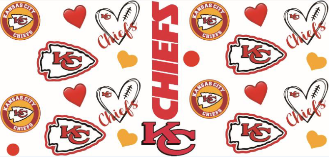 KC Chiefs Print 16oz UVDTF Transfer - Preorder