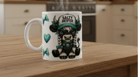 Salty Heifer Cow Print 16oz UVDTF Transfer - Retail