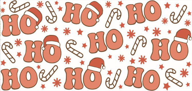 HoHo Christmas Print 16oz UVDTF Transfer - Preorder