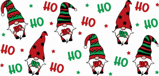 Christmas Gnomes Print 16oz UVDTF Transfer - Preorder