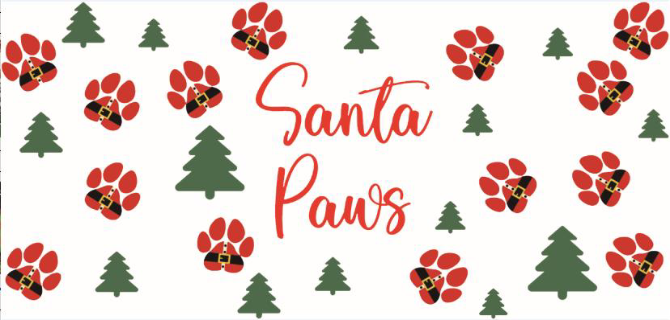 Santa Paws Print 16oz UVDTF Transfer - Preorder