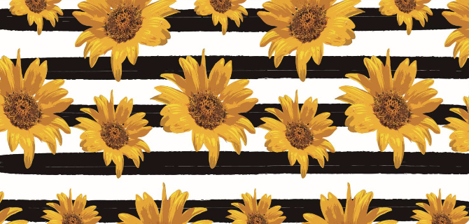 Sunflower Stripes Print 16oz UVDTF Transfer - Preorder