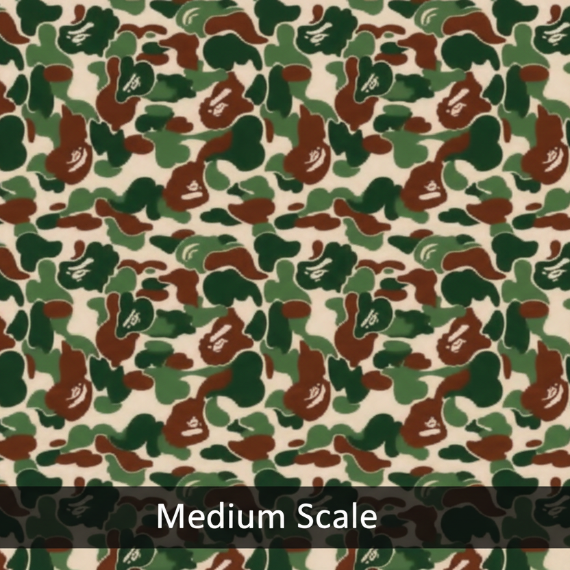 Green, brown & cream Camo