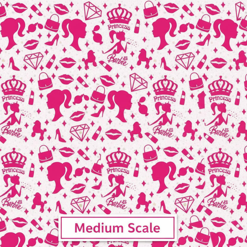Pink & White Barbie Silhouette Bust