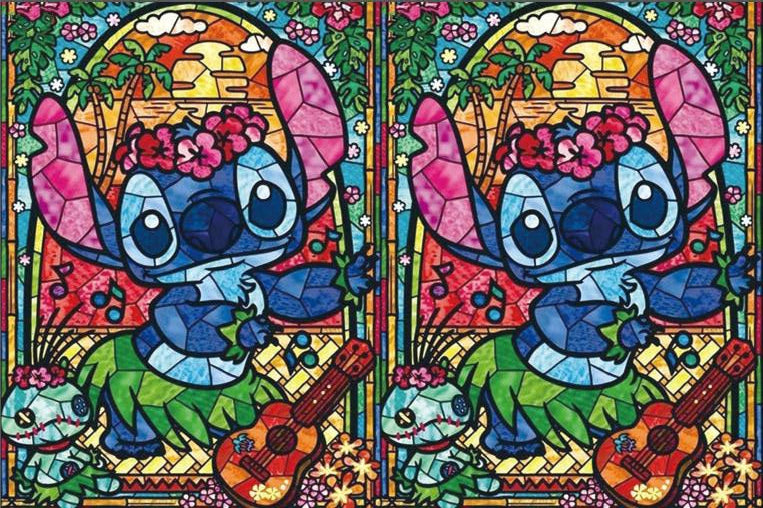 Blue Alien-Stained Glass Double Panel - Preorder