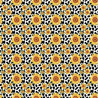 Sunflower W/ Cow Print Background - Preorder