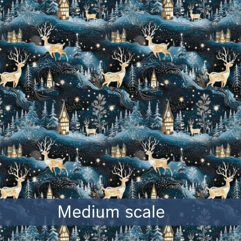 Winter Wonderland W. Deer & Houses