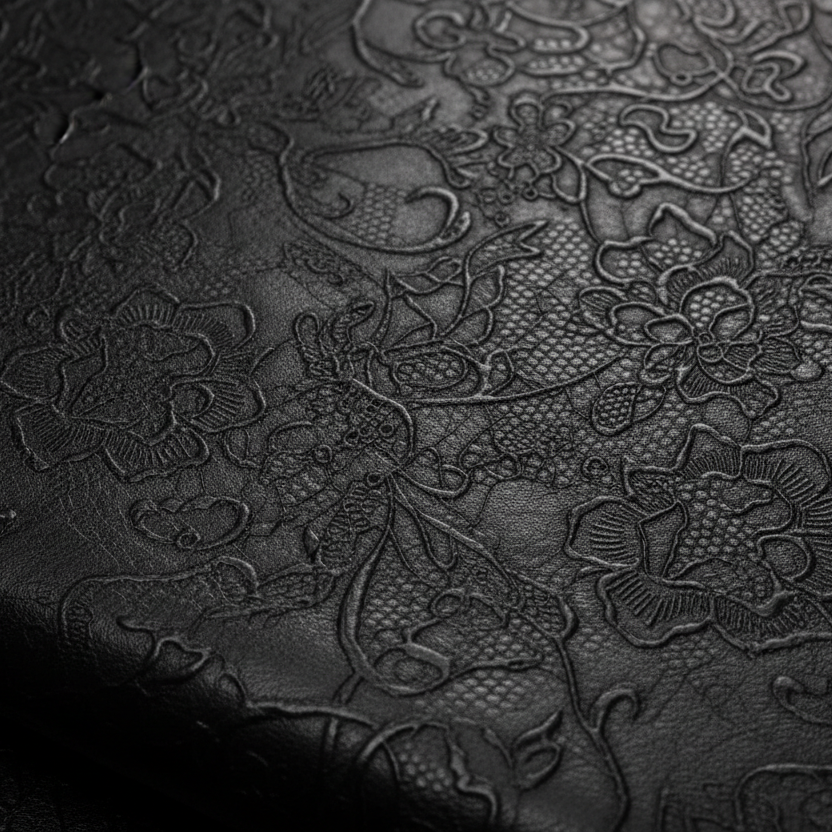 Black Butter Lace Faux Leather