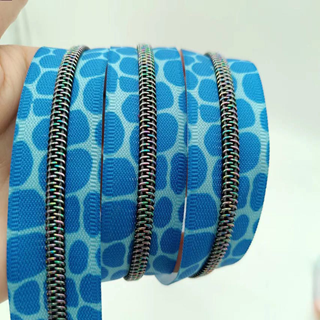Iridescent Gunmetal Zipper Tape - Retail