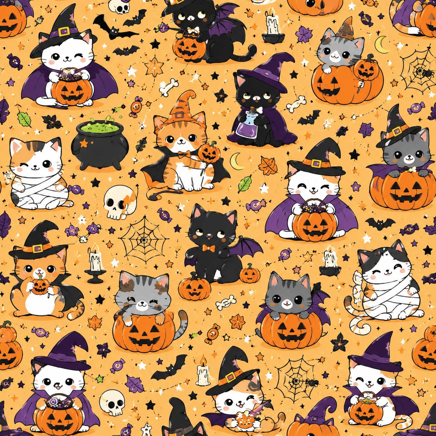 The Cutest Halloween Cats Orange - Preorder