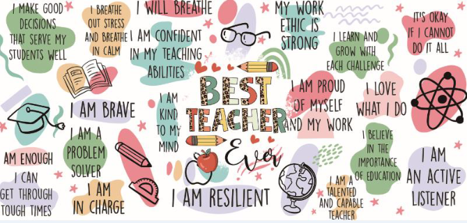 Best Teacher Print 16oz UVDTF Transfer - Preorder