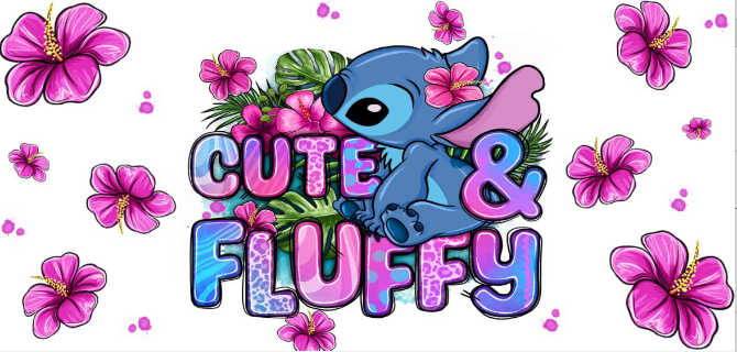 Cute & Fluffy Print 16oz UVDTF Transfer - Preorder