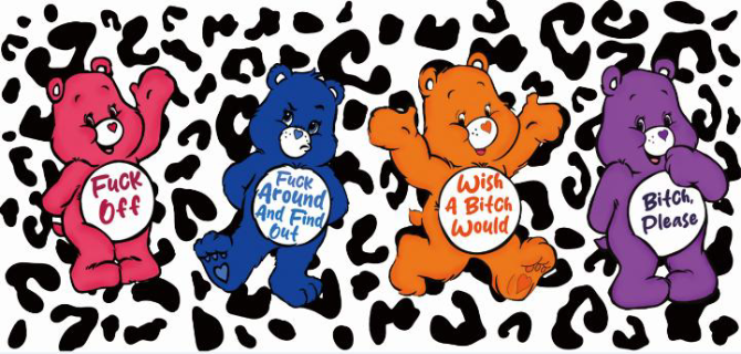 Dirty Care Bears Print 16oz UVDTF Transfer - Preorder