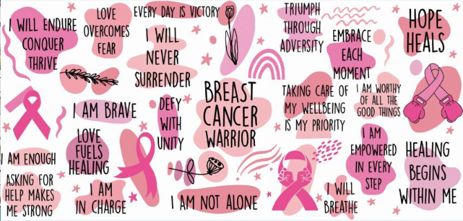 Breast Cancer Print 16oz UVDTF Transfer - Preorder
