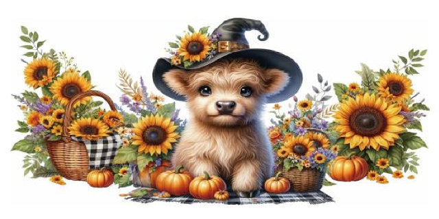Fall Time Highland Cow Print 16oz UVDTF Transfer - Preorder