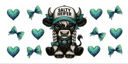 Salty Heifer Cow Print 16oz UVDTF Transfer - Retail