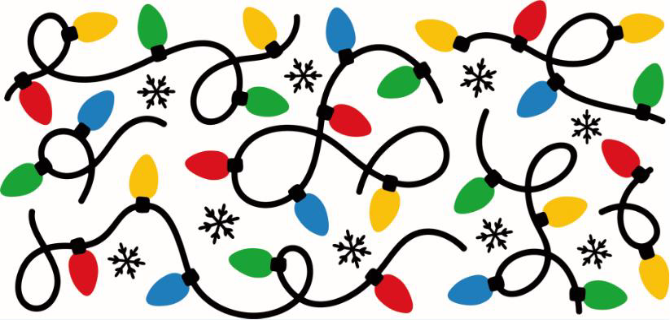 Christmas Lights Print 16oz UVDTF Transfer - Preorder