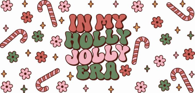 Holly Jolly Era Print 16oz UVDTF Transfer - Preorder