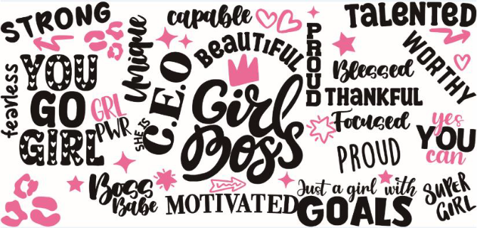 Girl Boss Print 16oz UVDTF Transfer - Preorder