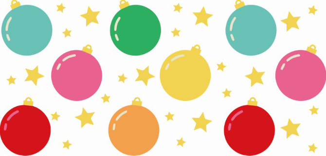Christmas Ornaments Print 16oz UVDTF Transfer - Preorder