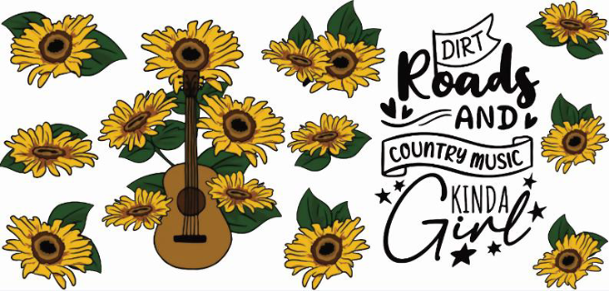 Dirt Roads Girl Print 16oz UVDTF Transfer - Preorder
