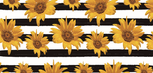 Sunflower Stripes Print 16oz UVDTF Transfer - Preorder