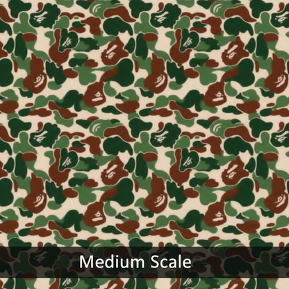 Green, brown & cream Camo