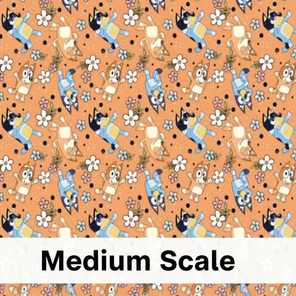Bluey & Bingo Orange Background - Retail