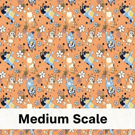 Bluey & Bingo Orange Background - Retail