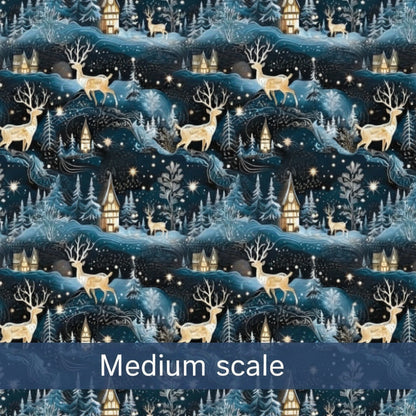 Winter Wonderland W. Deer & Houses