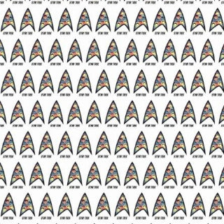 Pattern of Star Trek logo on a white background