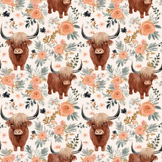 Highland Cow W. Flowers