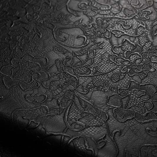Black Butter Lace Faux Leather